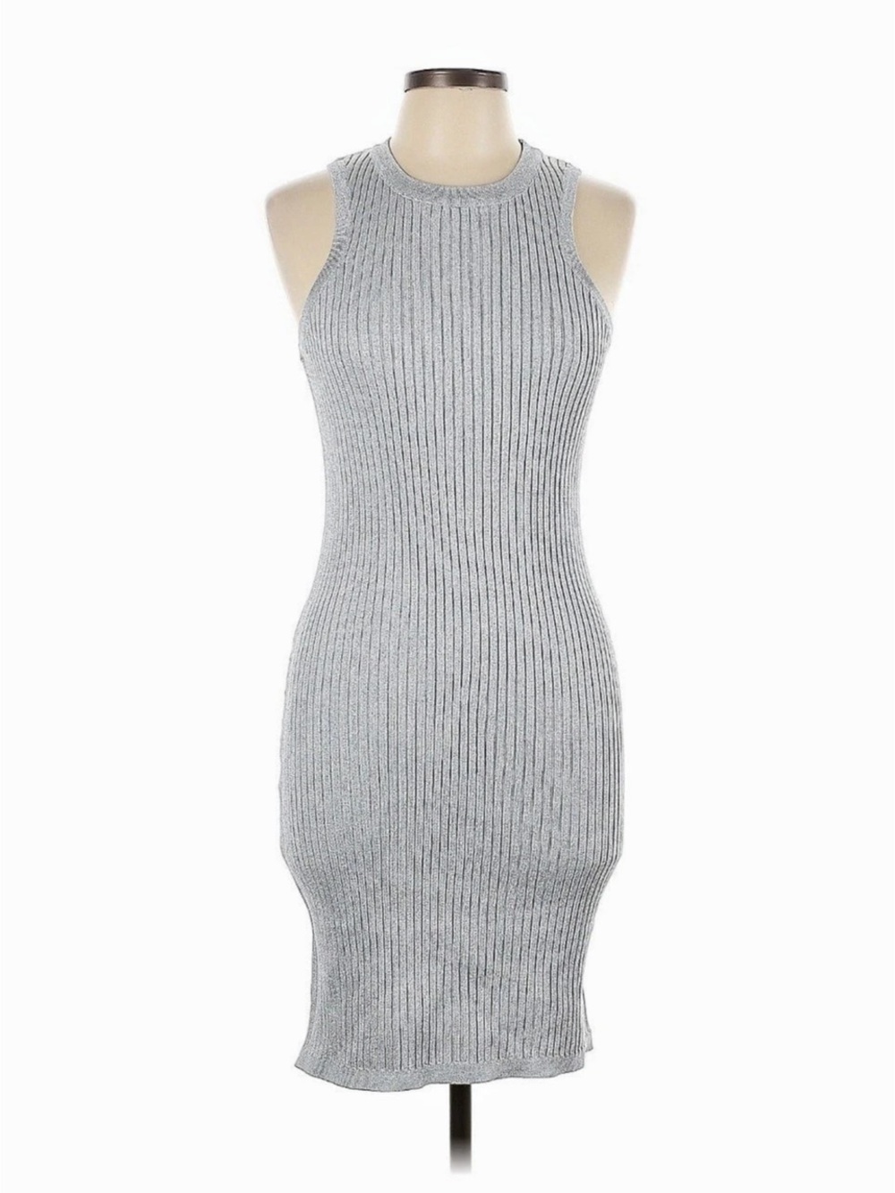 NOLI Metallic Knit Midi Dress in Gray NWT
